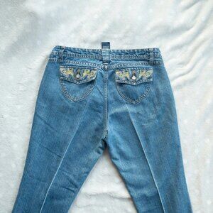 embroidered flare jeans